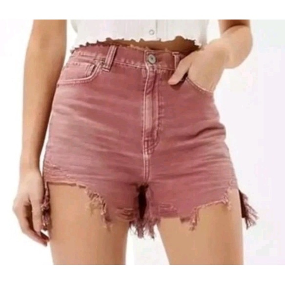 American Eagle Outfitters Highest Rise Mom Short Mauve Denim Shorts Size 10